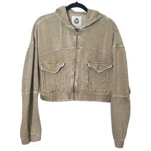 Urban Outfitters Women’s Size Large Yogi Fleece Cropped Hoodie Green